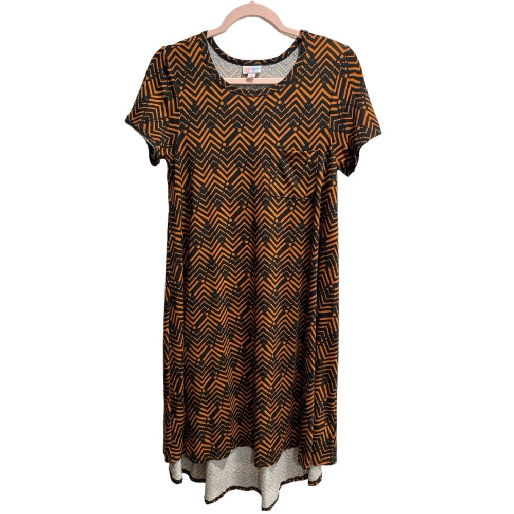 LuLaRoe NWT Carly Dress size XS,‎ Orange/Black